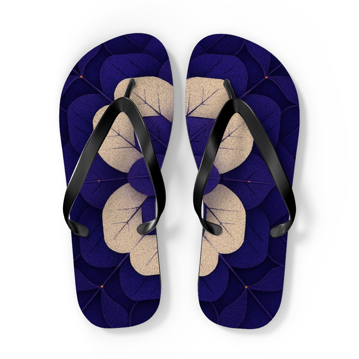 Pansy Pixel Rosette colorful rubber flip flops