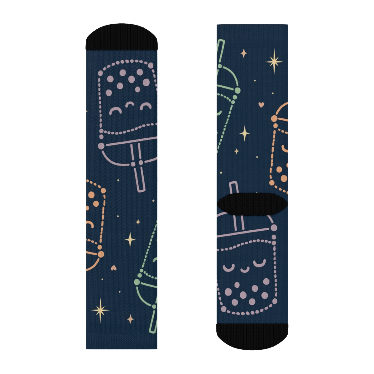 Pastel Bubble Tea Constellation warm winter socks