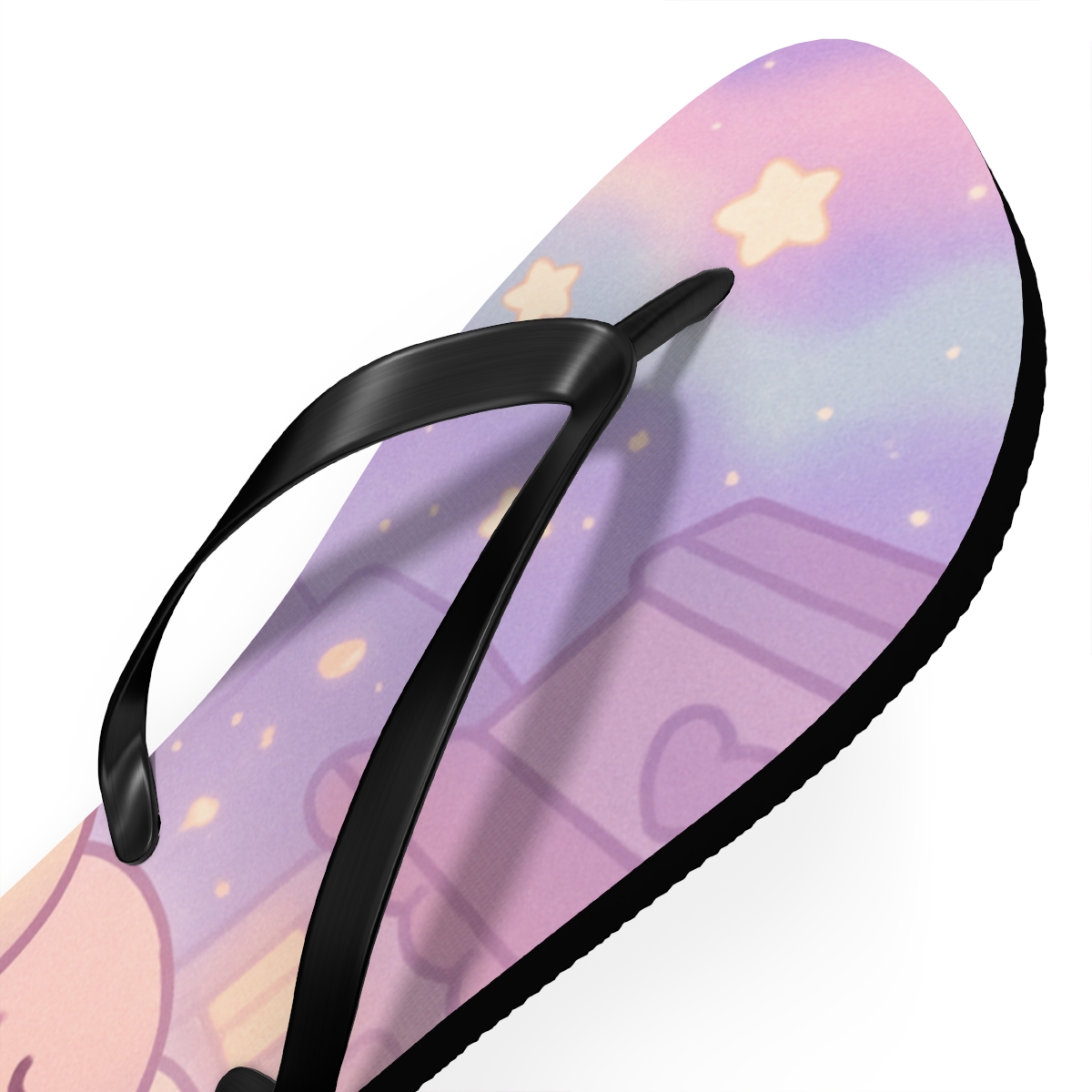 Pastel Comet Mochi Parade designer logo flip flops