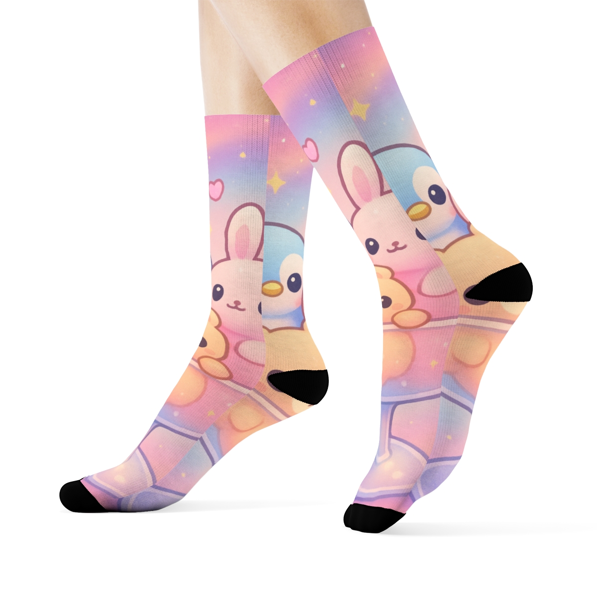 Pastel Galaxy Sundae Critters personalized cozy socks