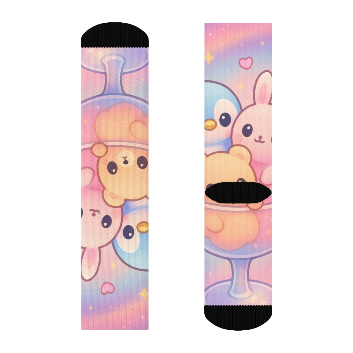 Pastel Galaxy Sundae Critters personalized cozy socks