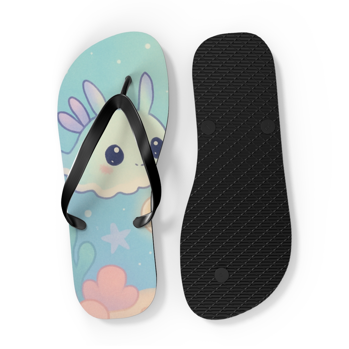 Pastel Lantern Sea Slugs personalized beach flip flops