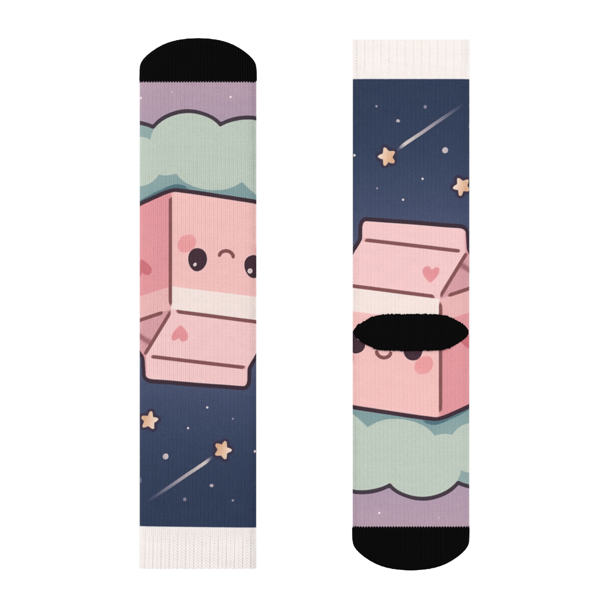 Pastel Milk Carton Meteor Shower designer logo socks