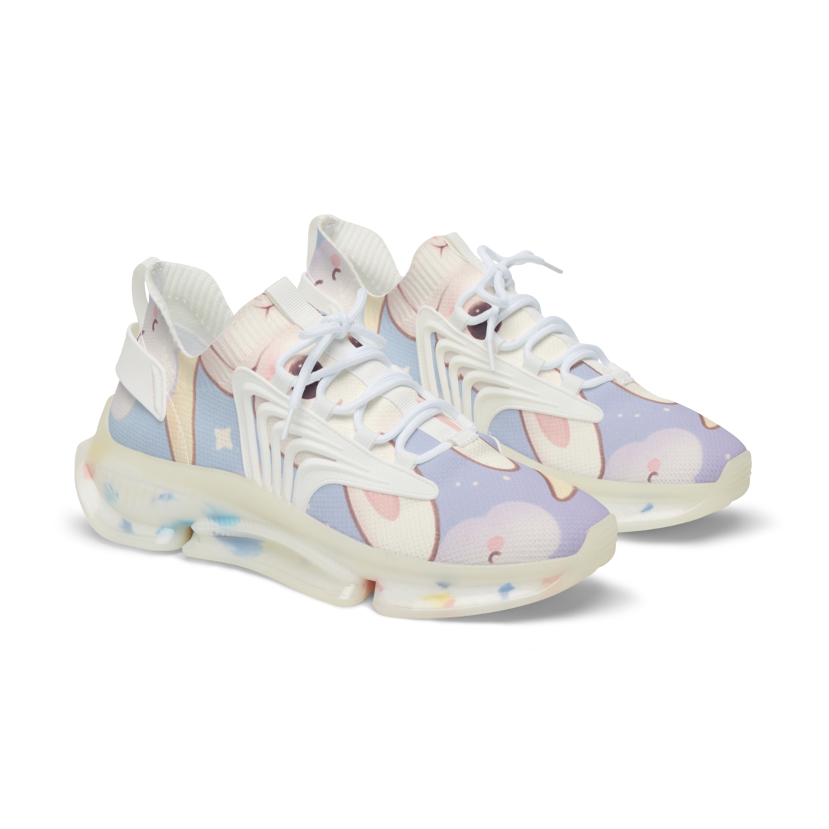 Pastel Moon Bunny Dreams stylish casual sneakers