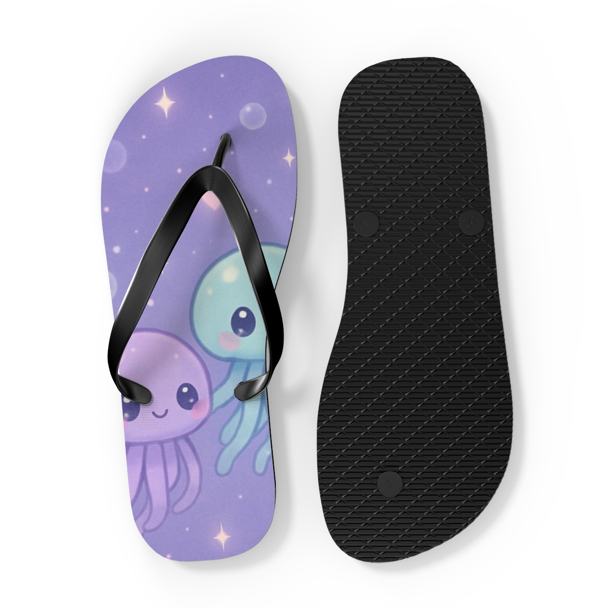 Pastel Moon Jelly Parade custom flip flops