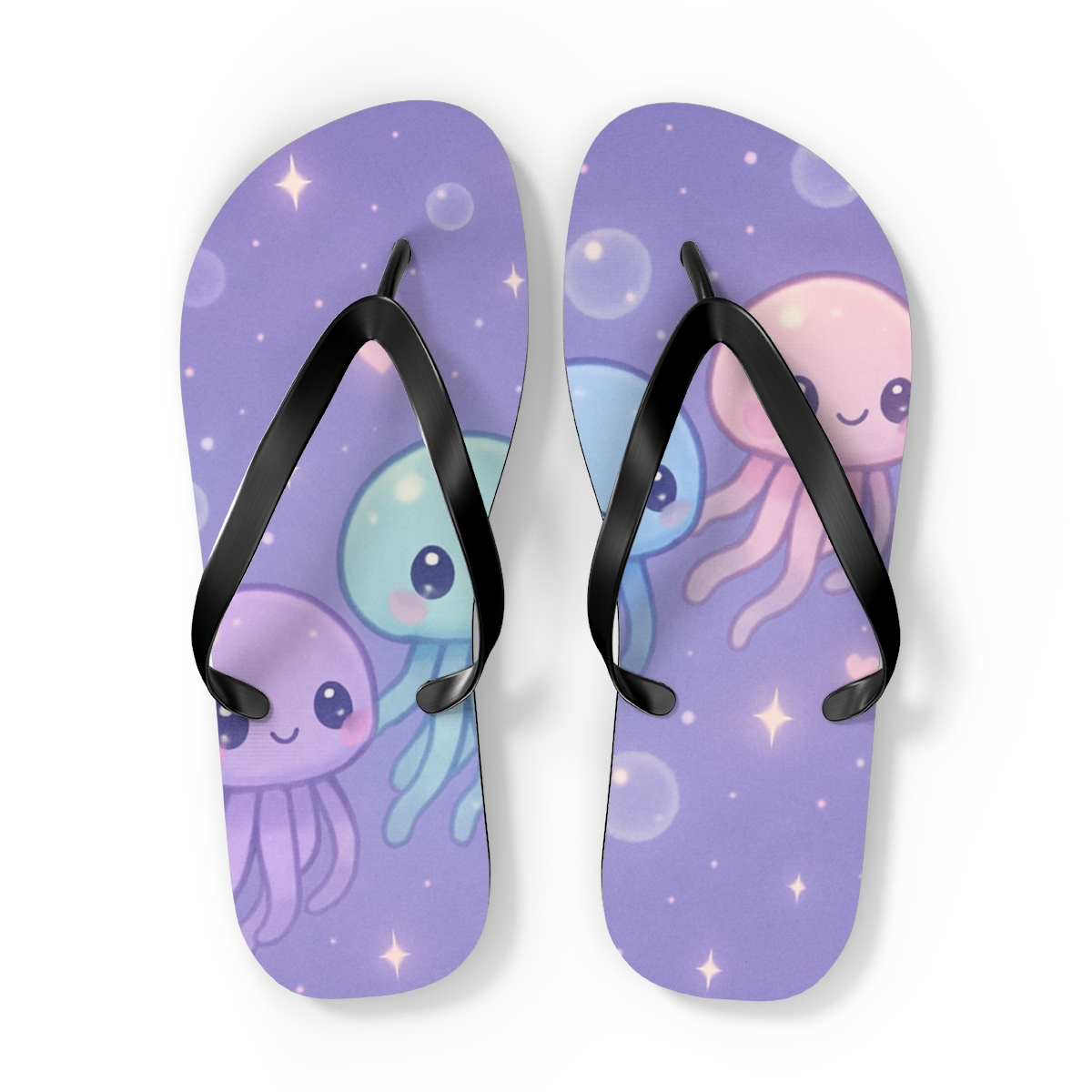 Pastel Moon Jelly Parade custom flip flops