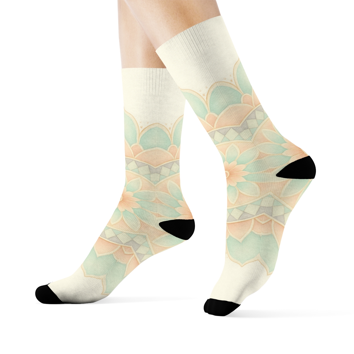 Pastel Orbit Bloom Mosaic warm winter socks