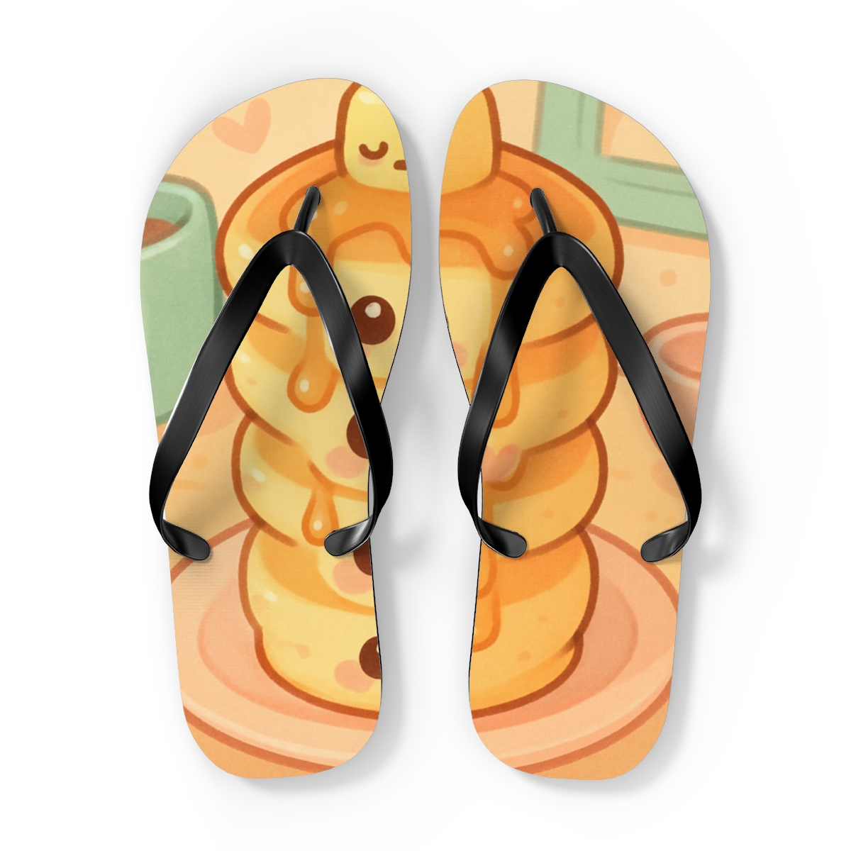 Pastel Pancake Friends trendy printed flip flops