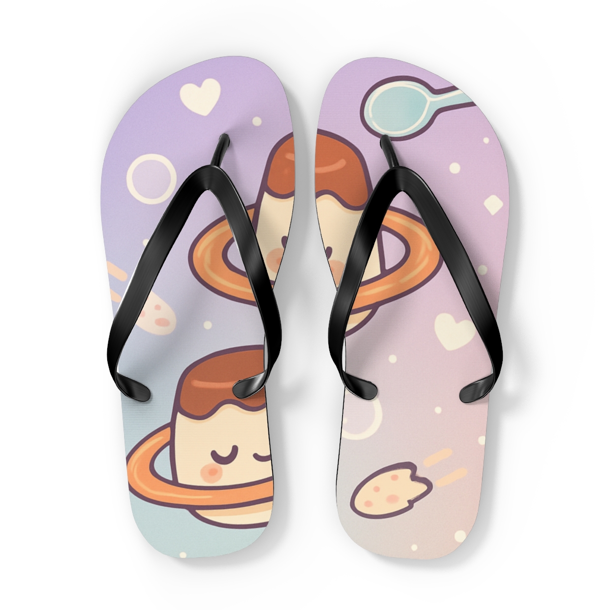 Pastel Planet Pudding Pals comfortable casual flip flops