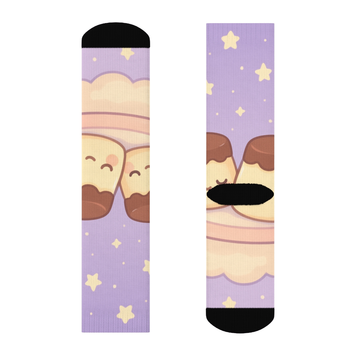 Pastel Planet Pudding Pals unique printed socks