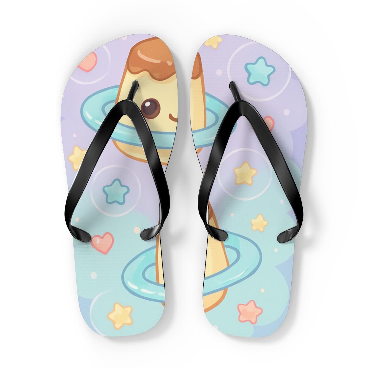 Pastel Planet Pudding Pals comfortable casual flip flops