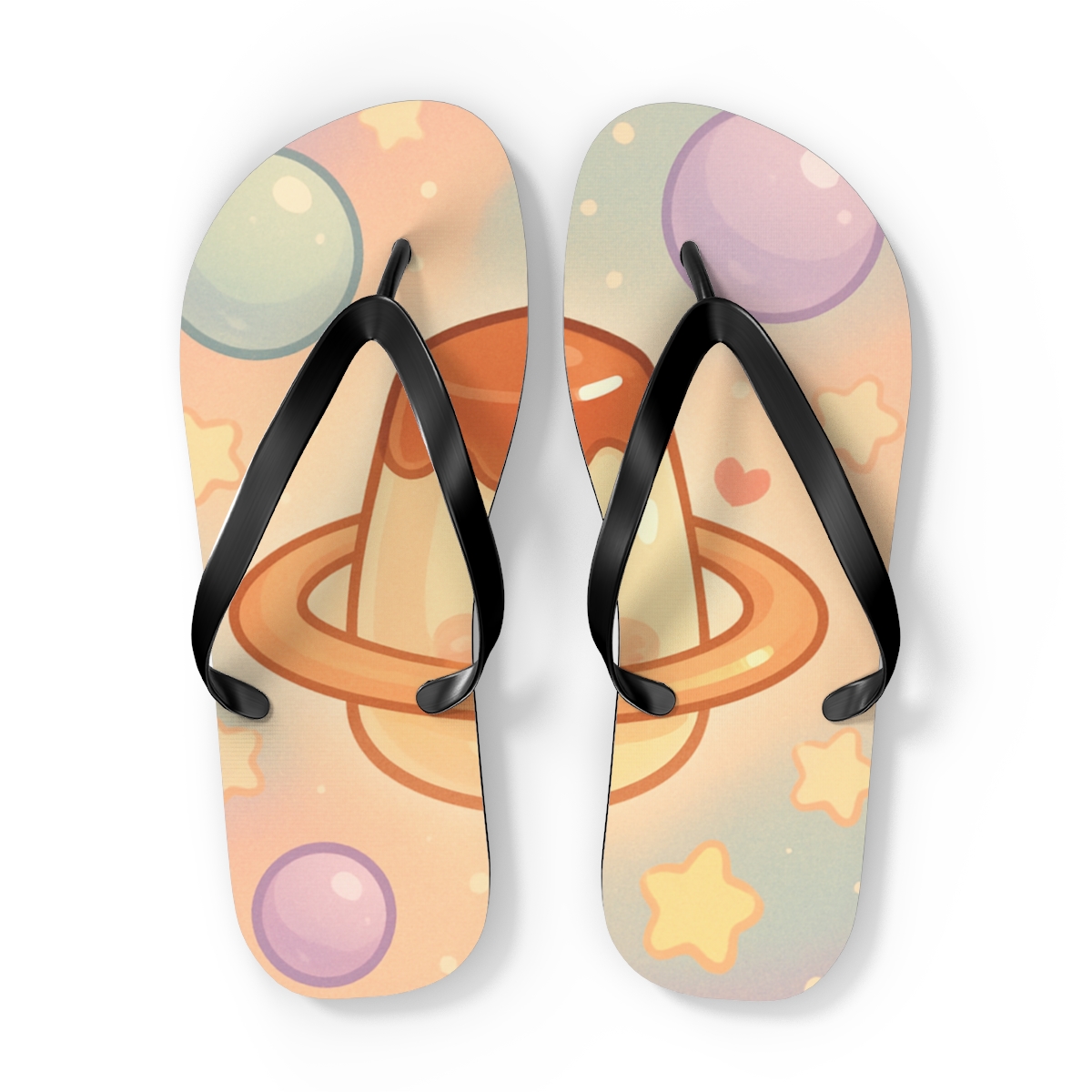 Pastel Planet Pudding Pals comfortable casual flip flops