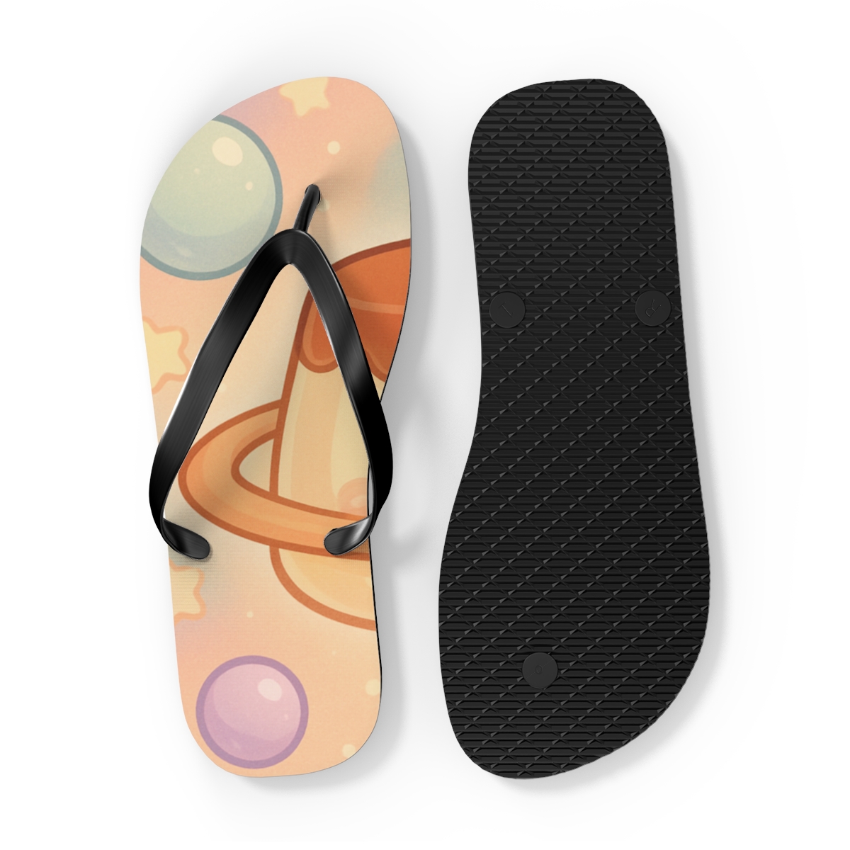 Pastel Planet Pudding Pals comfortable casual flip flops