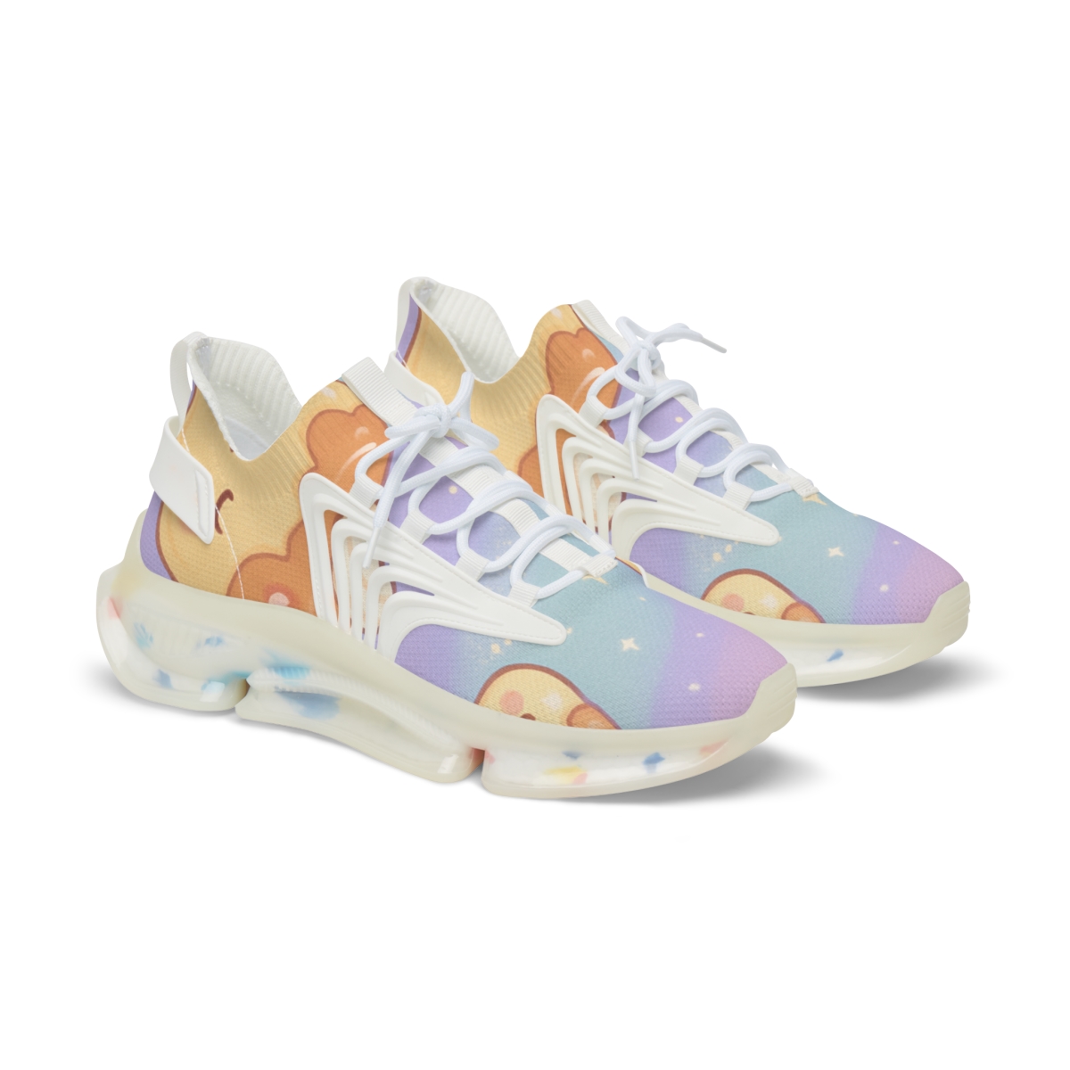 Pastel Planet Pudding Parade personalized athletic sneakers