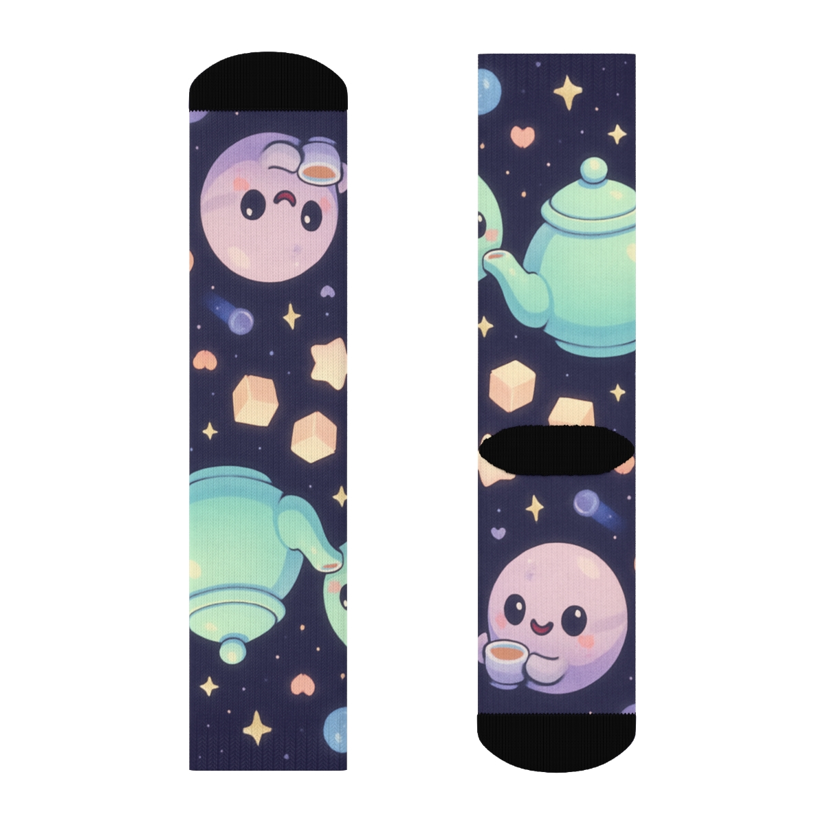 Pastel Planet Tea Party designer logo socks