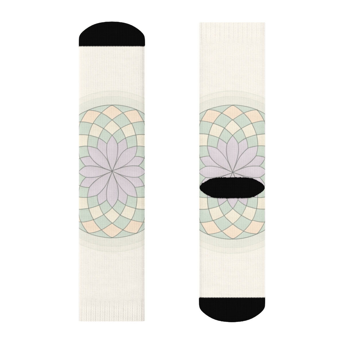 Pastel Prism Ripple Mandala sports performance socks