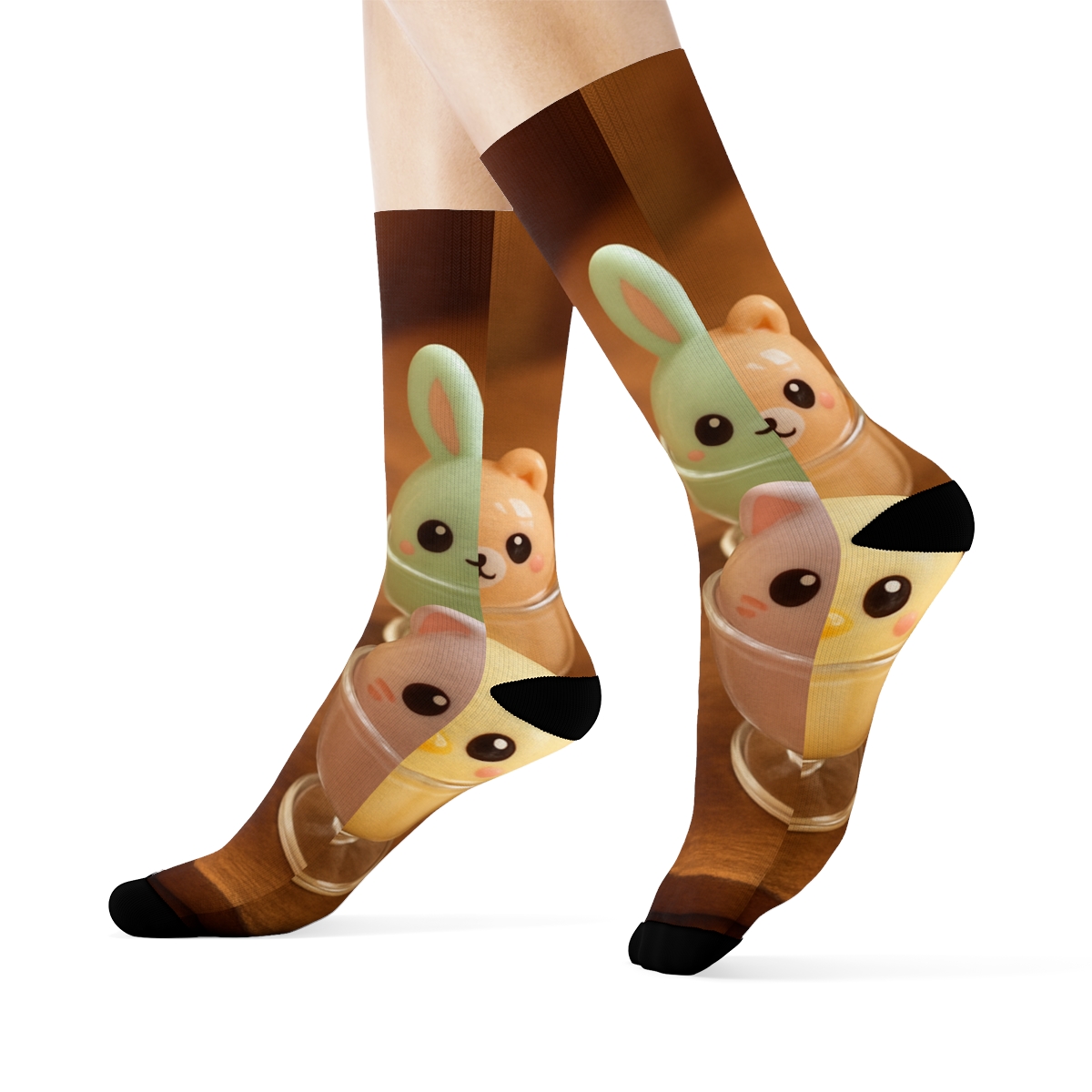 Pastel Pudding Cafe Critters warm winter socks