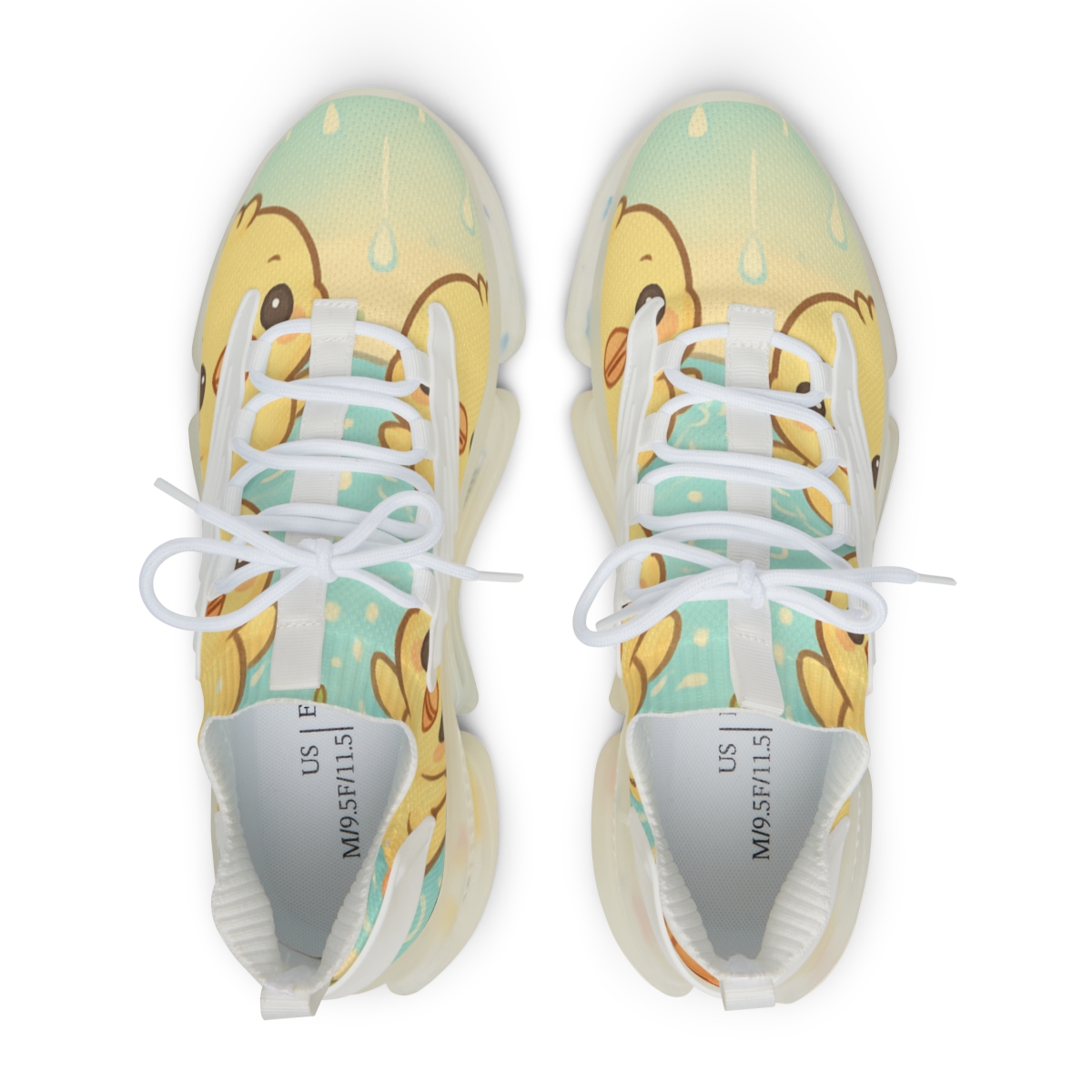 Pastel Puddle Ducklings personalized athletic sneakers