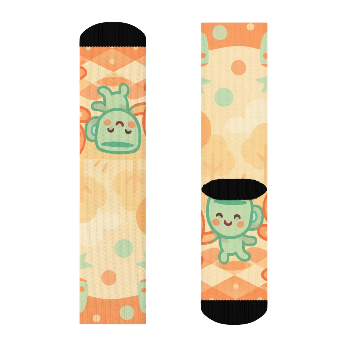 Peachy Polka Pals comfortable cotton socks