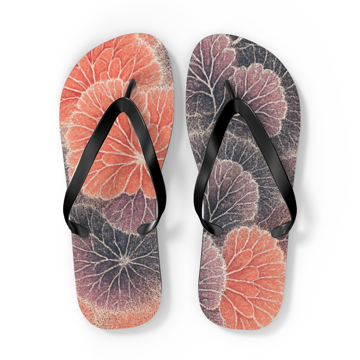 Peony Fractal Halo Array soft sole flip flops