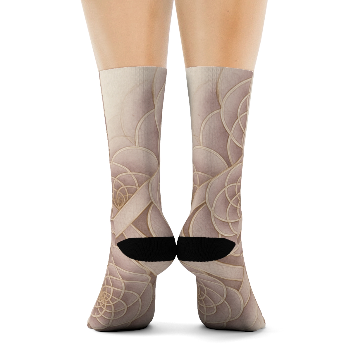 Peony Fractal Ribbon Weave trendy colorful socks