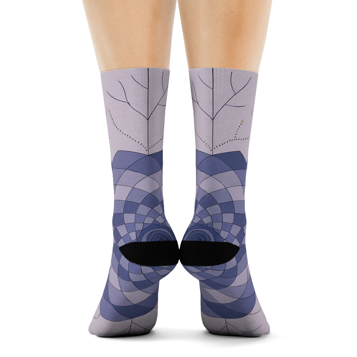 Peony Fractal Rosette Map warm winter socks