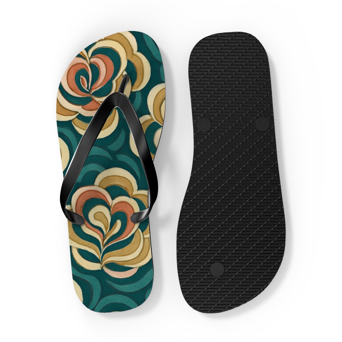Peony Ripple Tessellation personalized beach flip flops