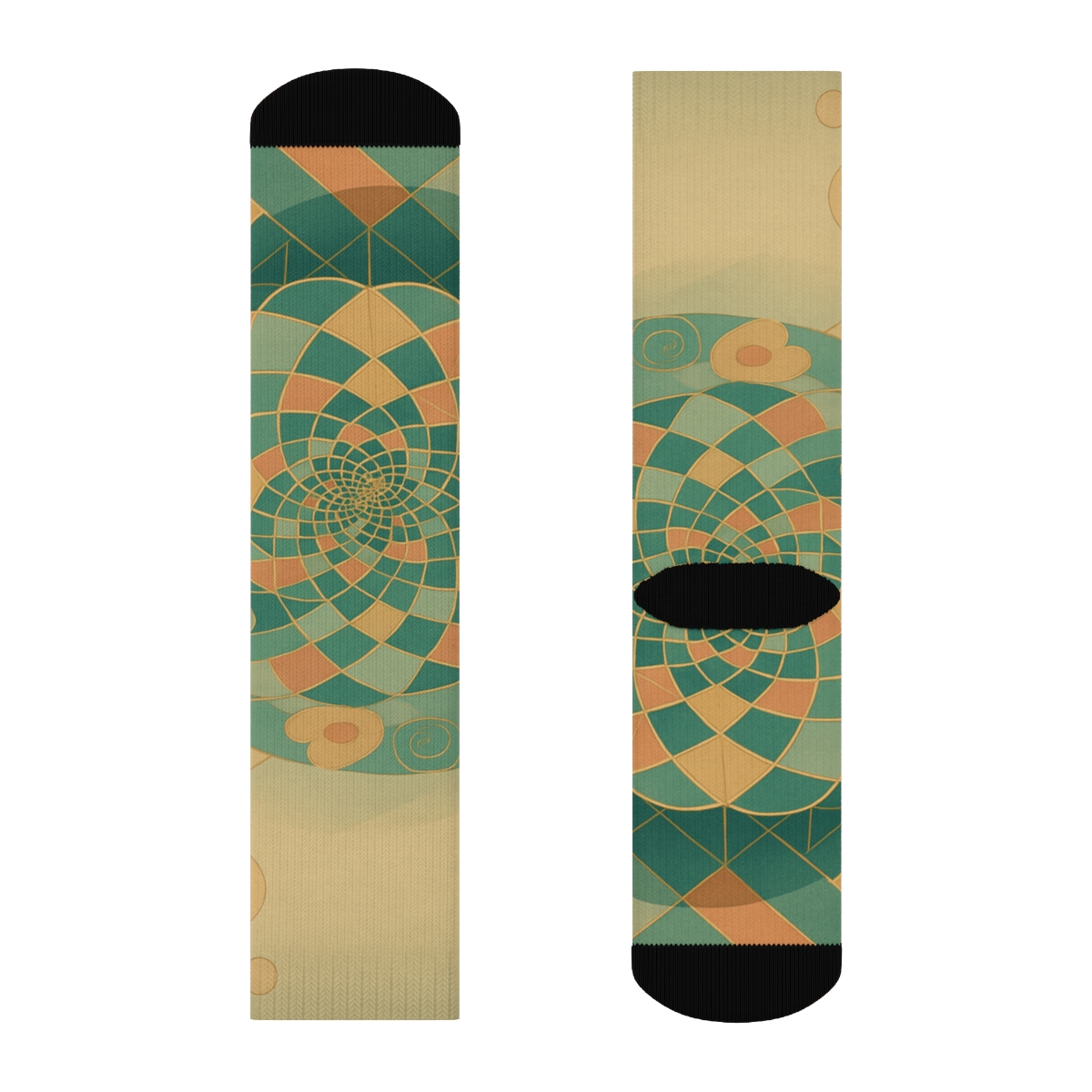 Petal Spiral Lattice designer logo socks