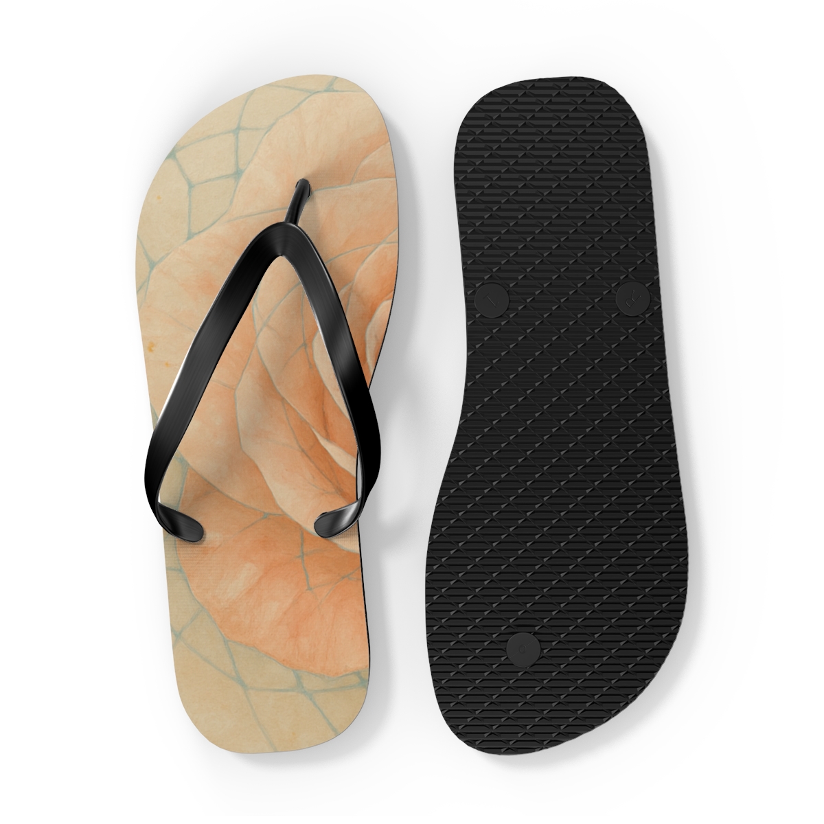 Petal Spiral Lattice unique graphic flip flops
