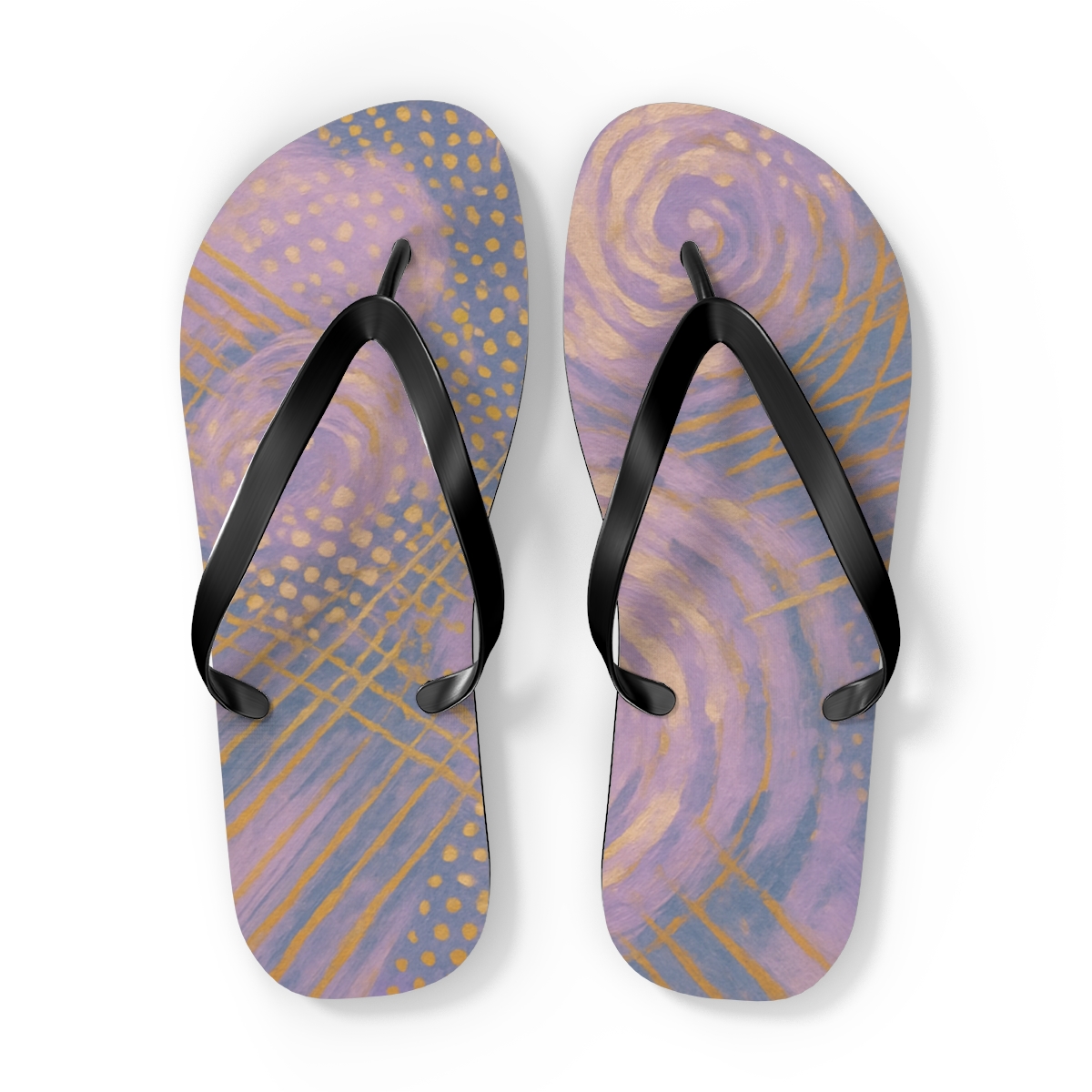 Petal Spiral Matrix colorful rubber flip flops