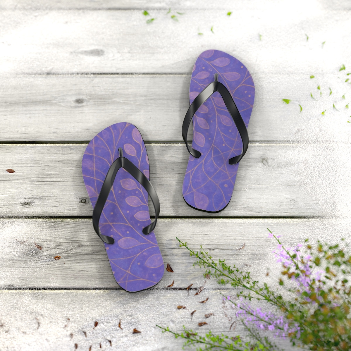 Lavender Bloom Reverie Flip Flops