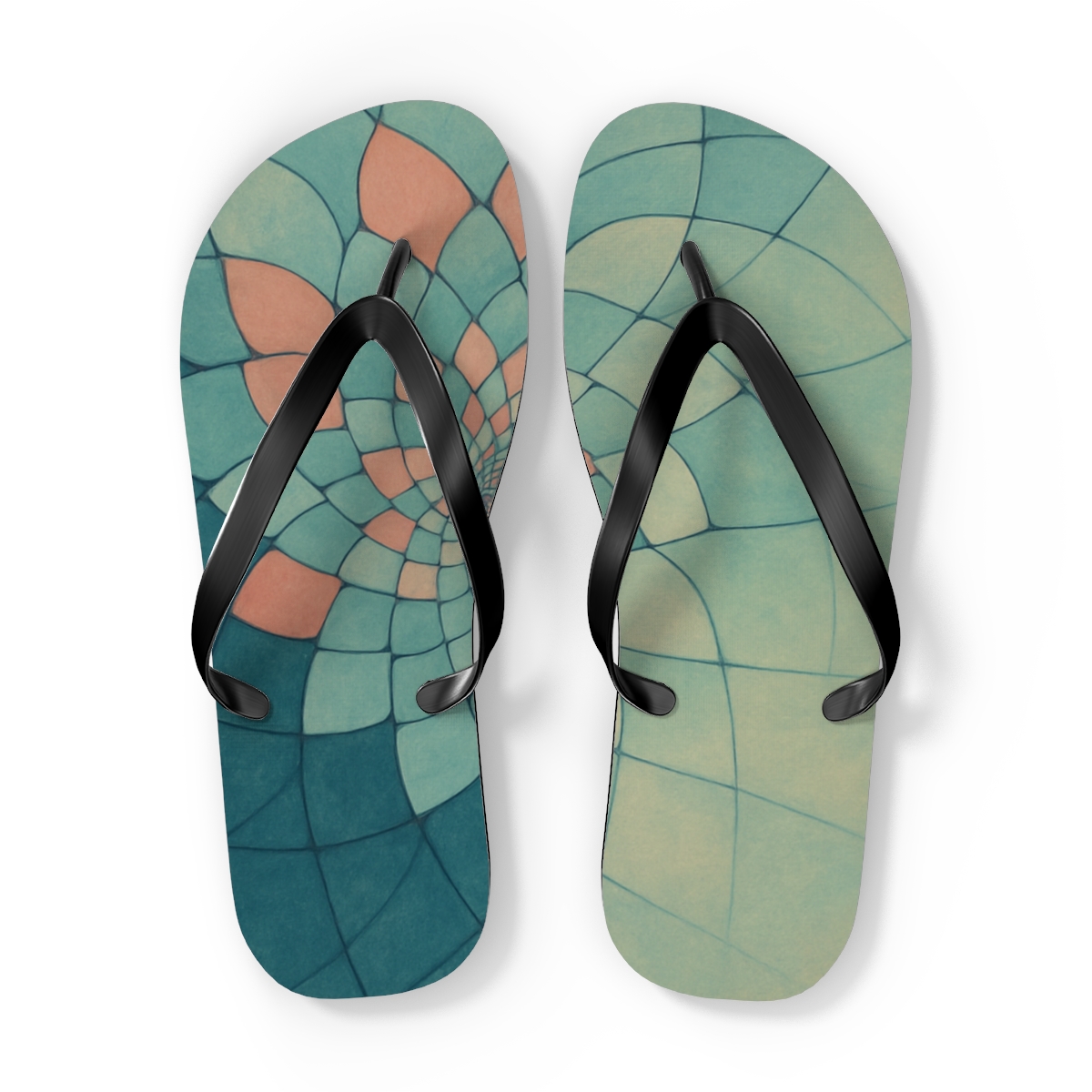 Ocean Bloom Waves Flip Flops