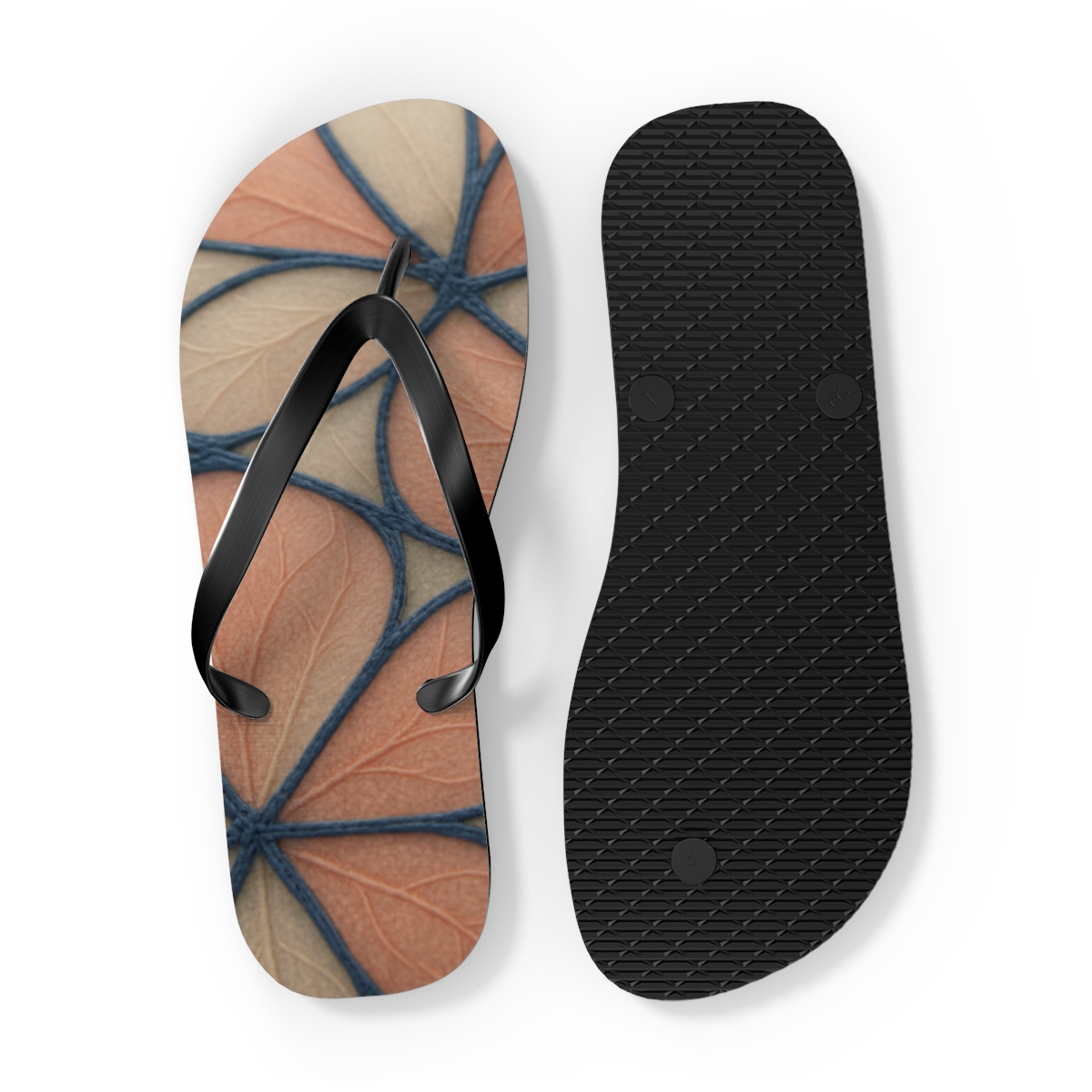 Petal Vein Lattice designer logo flip flops