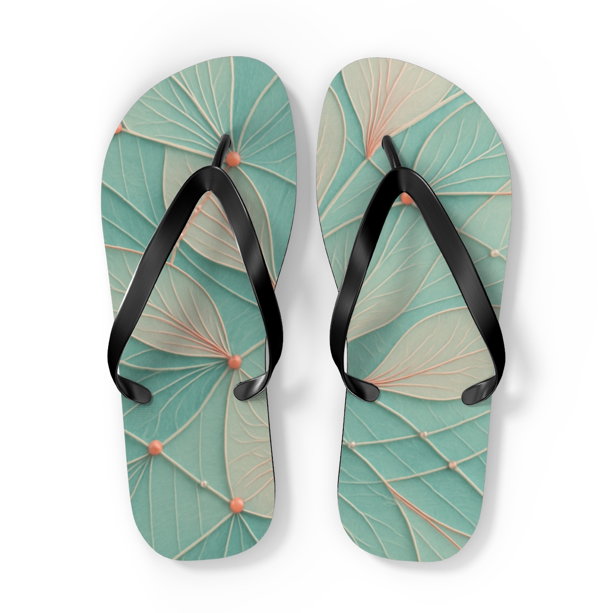 Petal Vein Tapestry colorful rubber flip flops