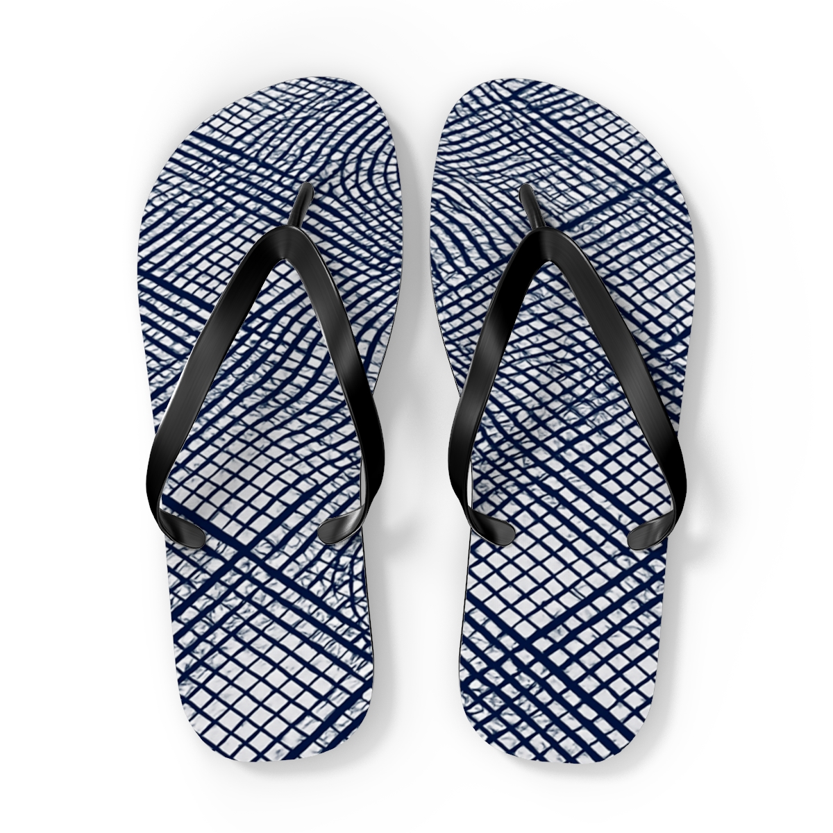 Phase Shift Grid Moire personalized beach flip flops