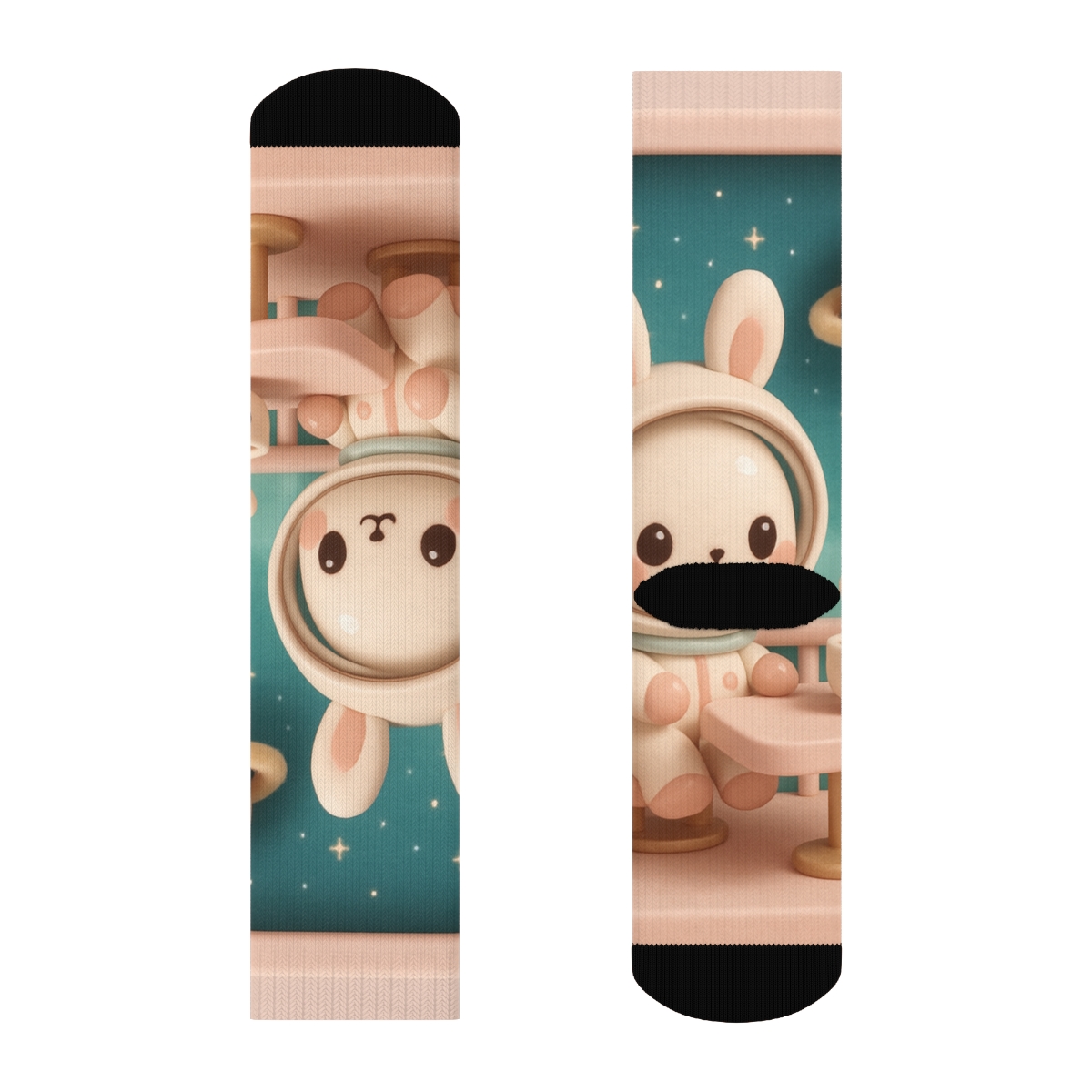 Pocket Astronaut Bunny Tea Break sports performance socks