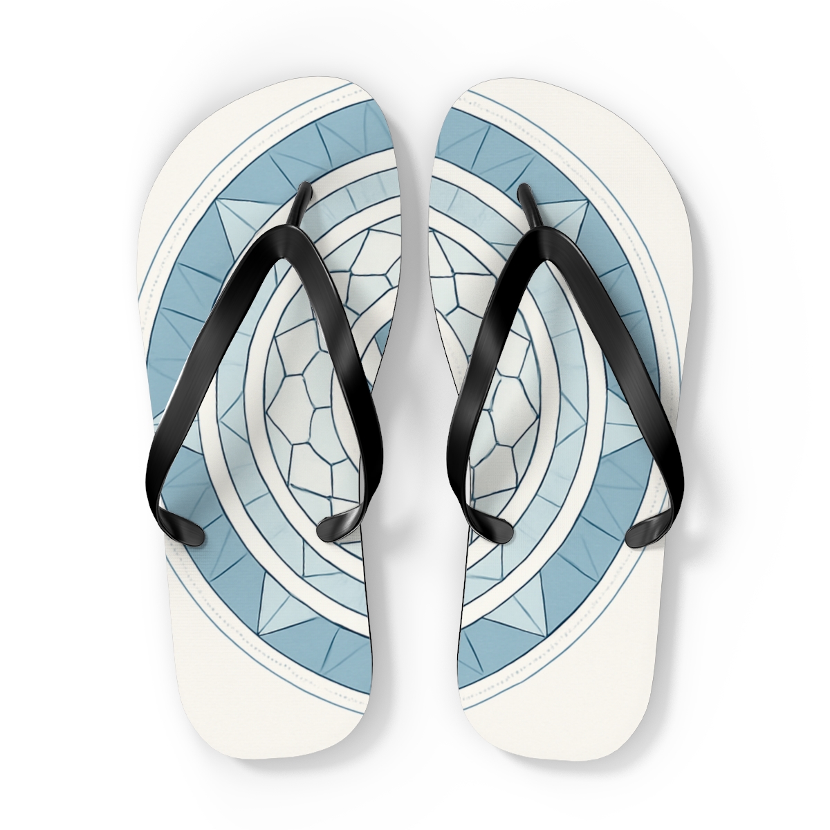 Polar Prism Lattice Mandala custom flip flops