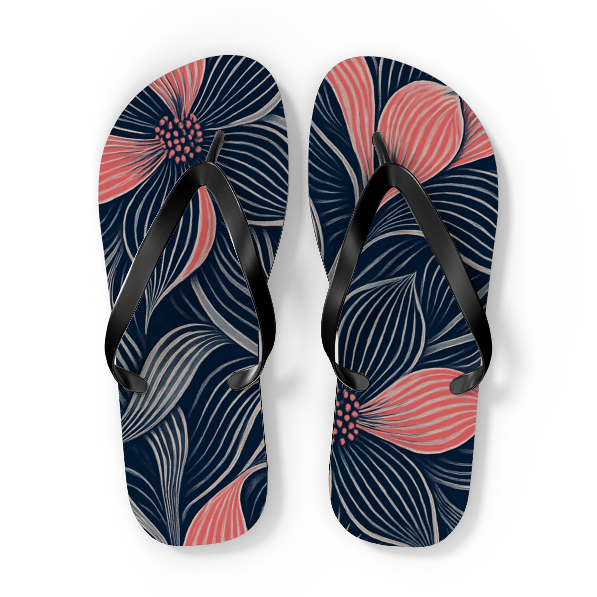 Poppy Petal Interference Weave soft sole flip flops