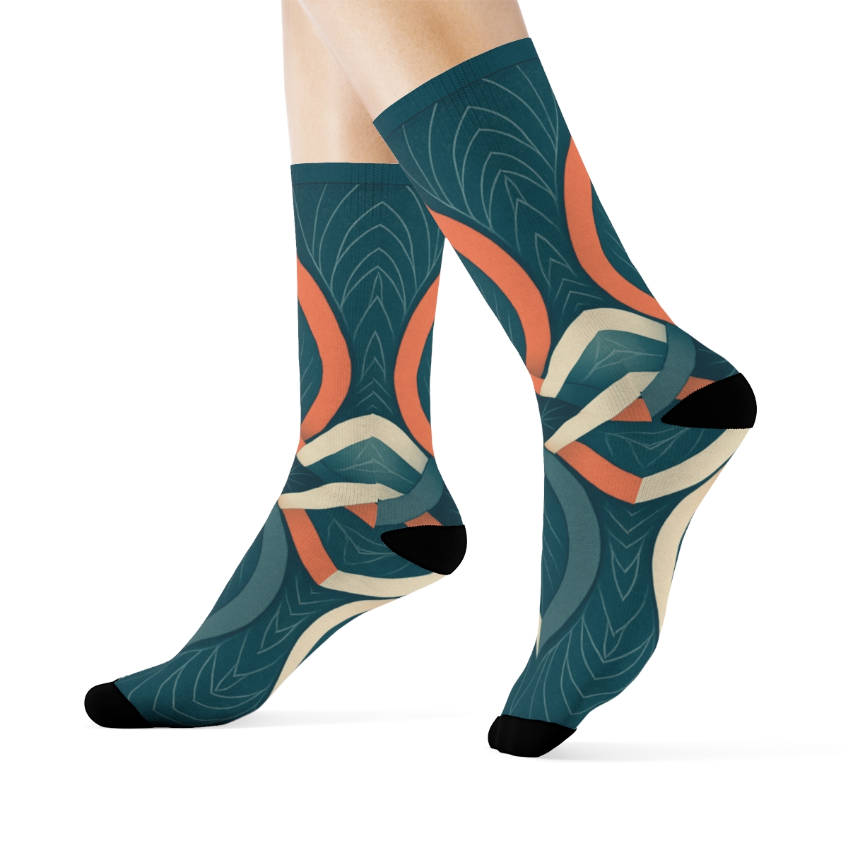 Poppy Petal Interlace Circuit designer logo socks