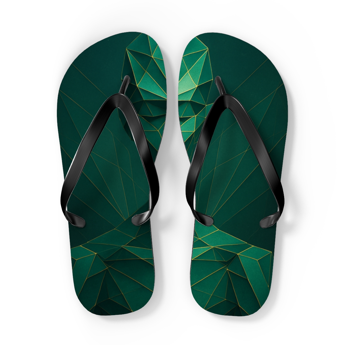 Praying Mantis Stillness Geometry trendy printed flip flops