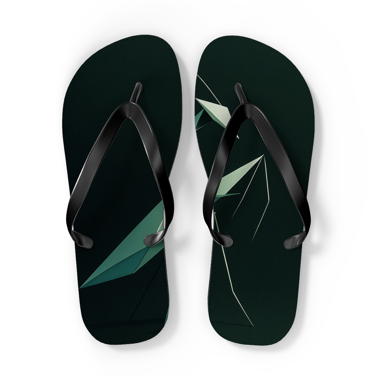 Praying Mantis Stillness Geometry unique graphic flip flops