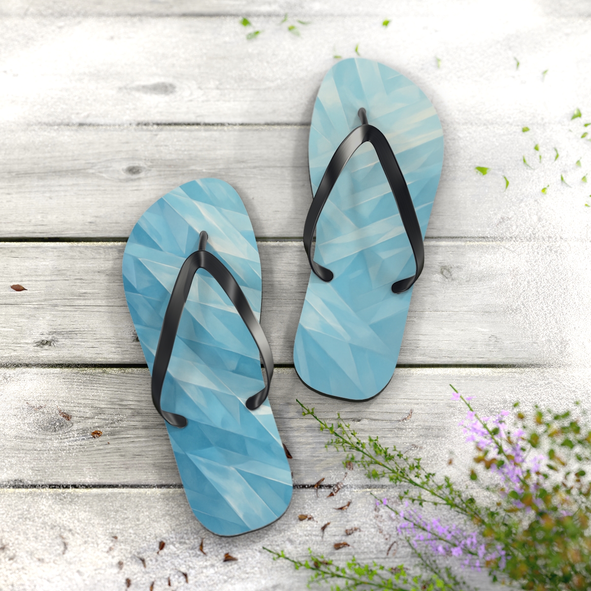 Prism Facet Cascade trendy printed flip flops