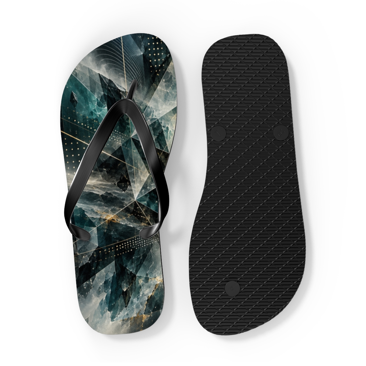 Prism Shear Dotwork designer logo flip flops [AI-baeee1a0-8cc86aa608e6]