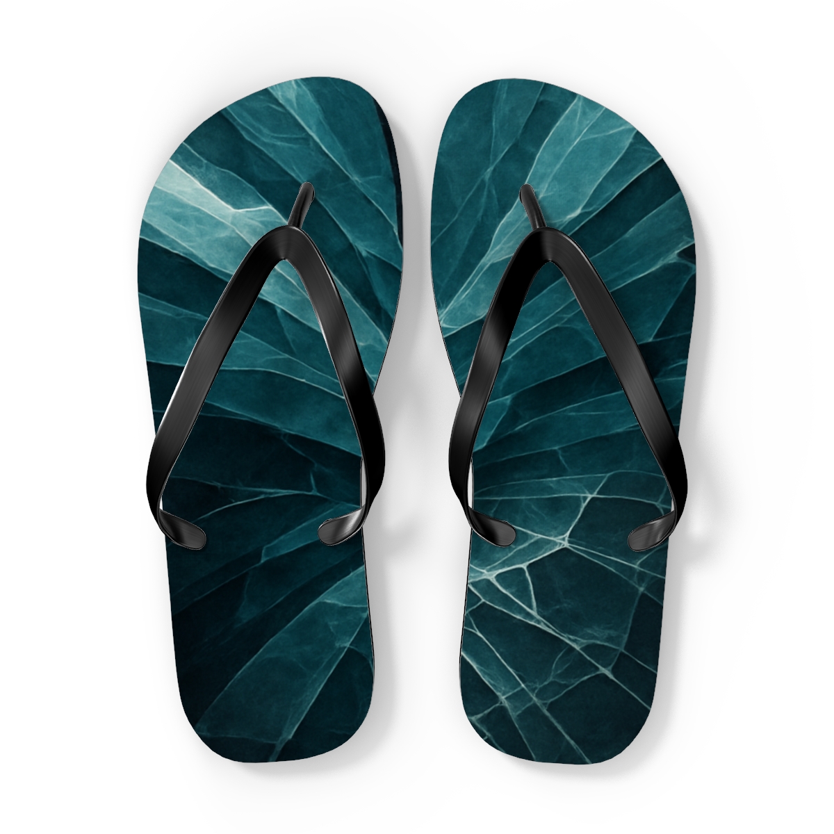 Prism Vein Fan trendy printed flip flops