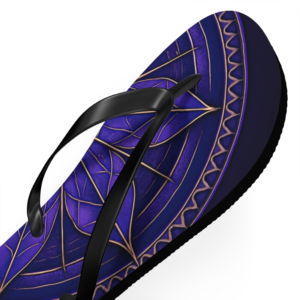 Prismatic Compass Bloom Mandala personalized beach flip flops