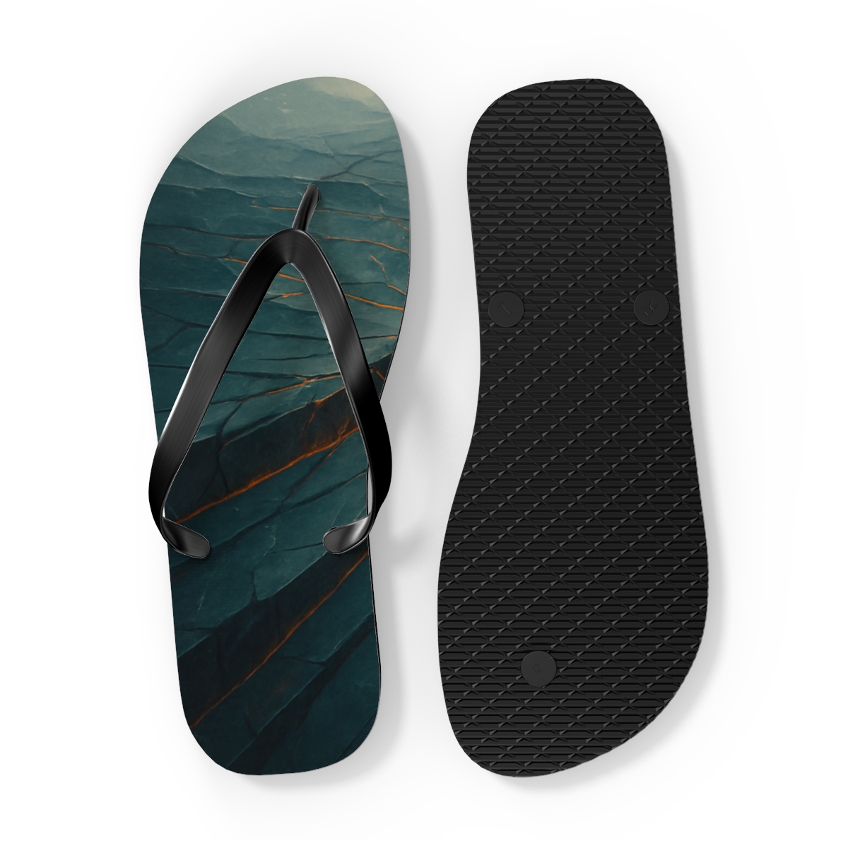 Prismatic Fault Line Fan unique graphic flip flops
