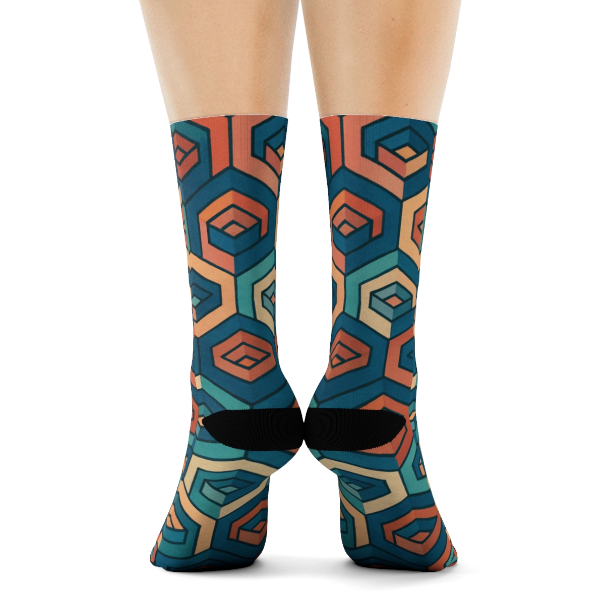 Prismatic Hex Drift Loom personalized cozy socks