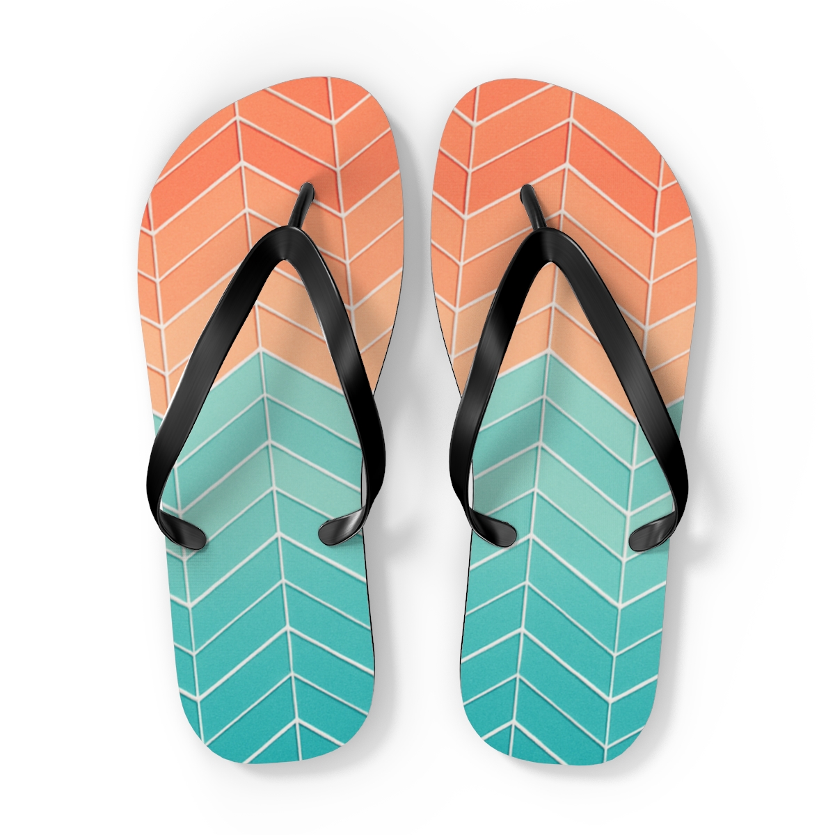Prismatic Hex Herringbone Cascade stylish summer flip flops