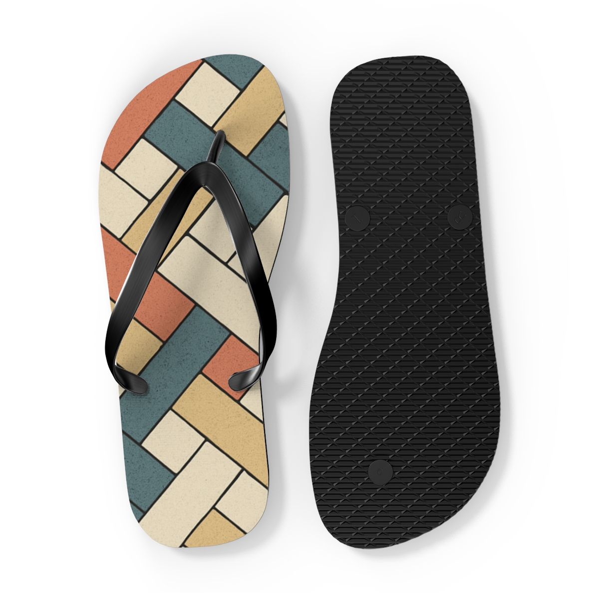 Prismatic Kite Weave Matrix trendy printed flip flops