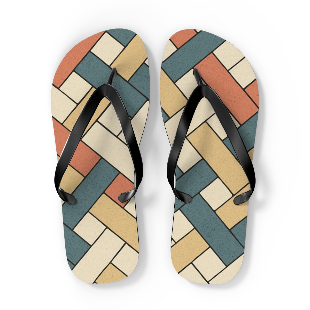 Prismatic Kite Weave Matrix trendy printed flip flops
